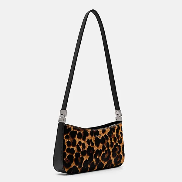 Túi Đeo Vai Nữ Pedro Jatte Calf Hair Shoulder Bag PW4-95940013-3 Multi Màu Đen/Nâu