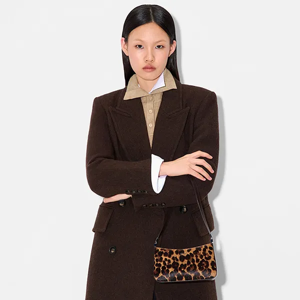 Túi Đeo Vai Nữ Pedro Jatte Calf Hair Shoulder Bag PW4-95940013-3 Multi Màu Đen/Nâu