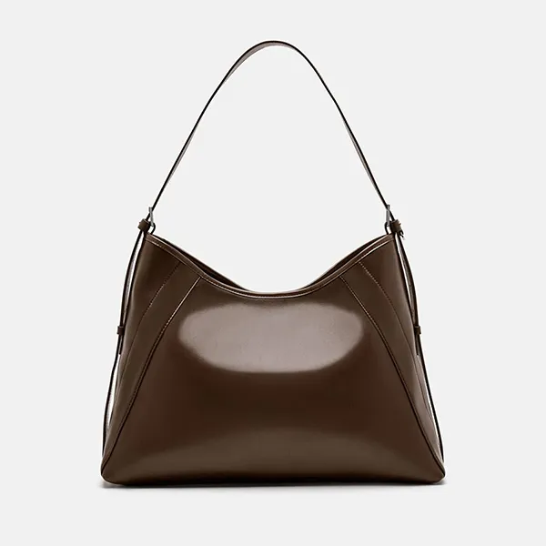 Túi Đeo Vai Nữ Pedro Kristen Trapezoid Shoulder Bag Dark Brown PW2-35060024 Màu Nâu Đậm