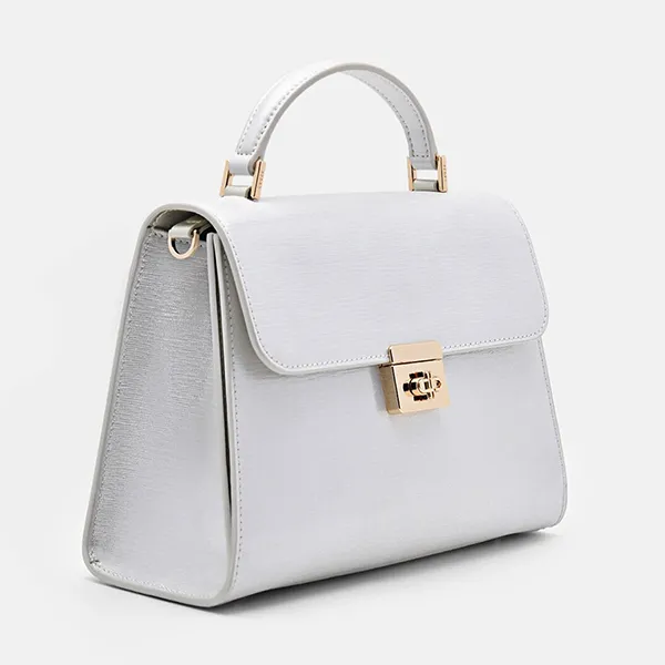 Túi Đeo Vai Nữ Pedro Leather Handbag PW2-56390043-1 Silver Màu Bạc