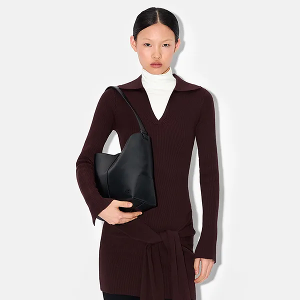 Túi Đeo Vai Nữ Pedro Leather Hobo Bag PW2-35060028 Black Màu Đen