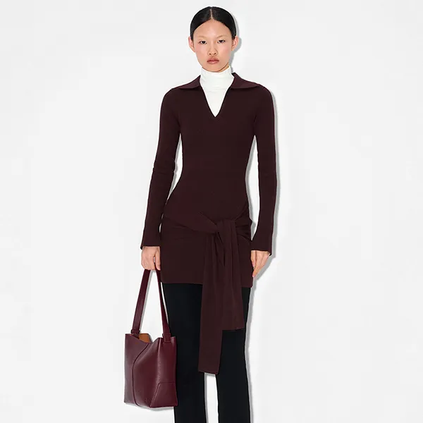 Túi Đeo Vai Nữ Pedro Leather Hobo Bag PW2-35060028 Wine Màu Đỏ Tía