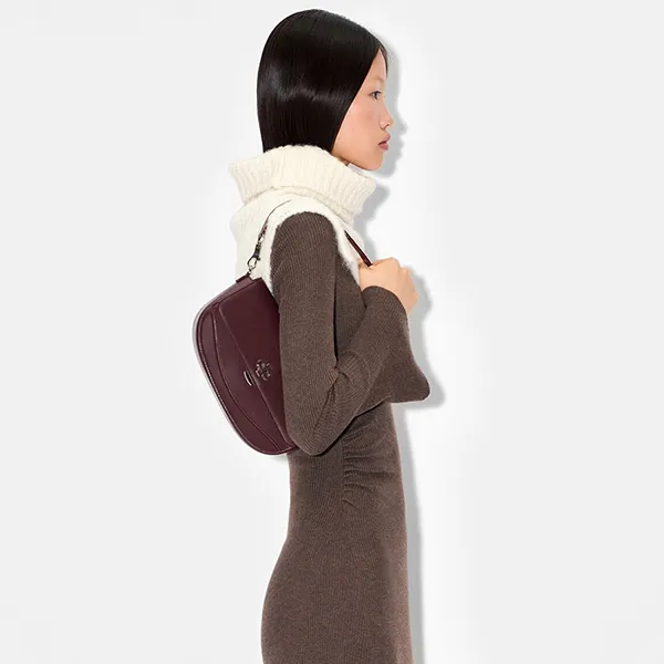 Túi Đeo Vai Nữ Pedro Leather Shoulder Bag PW2-76390135 Wine Màu Đỏ Tía