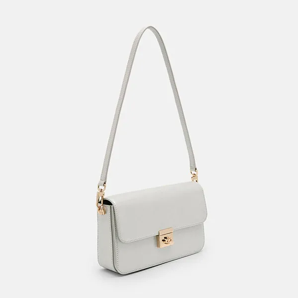 Túi Đeo Vai Nữ Pedro Leather Shoulder Bag PW2-76390138-2 Màu Bạc