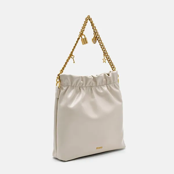 Túi Đeo Vai Nữ Pedro Pleated Cami Shoulder Bag PW2-75060105-1 Beige Màu Be