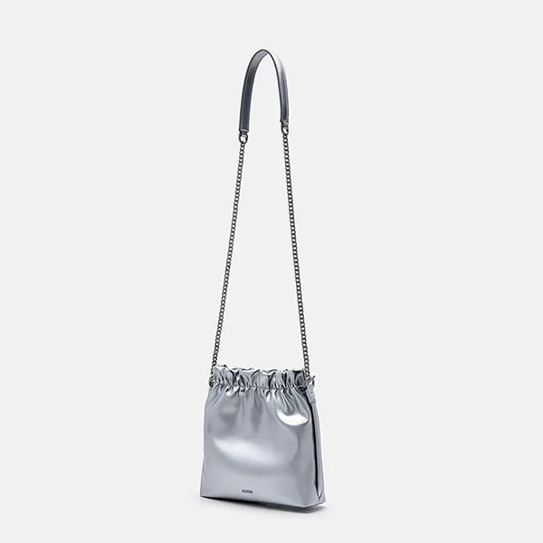 Túi Đeo Vai Nữ Pedro Pleated Cami Shoulder Bag Silver PW2-75060105-1 Màu Bạc