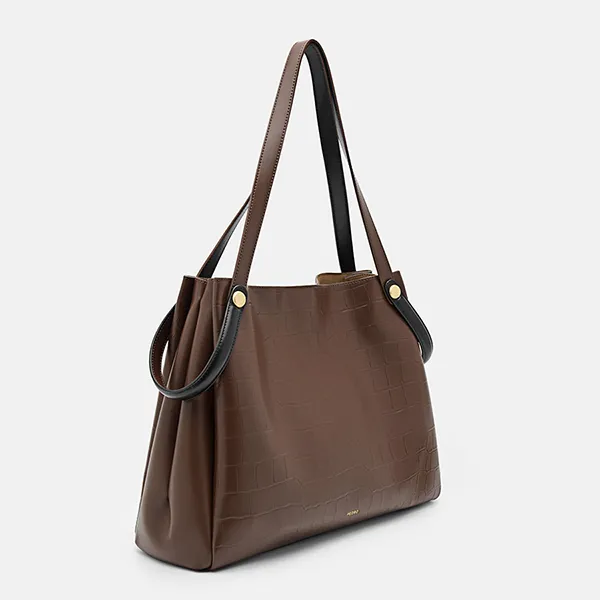 Túi Đeo Vai Nữ Pedro Stirrup Tote Bag PW2-45060025 Dark Brown Màu Nâu