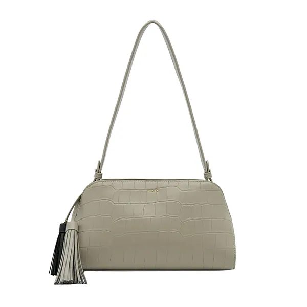 Túi Đeo Vai Nữ Pedro Trapezoid Tassel Shoulder Bag Gray Brown PW2-75060133_TAUPE Màu Xám - Nâu