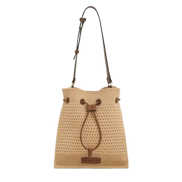 Túi Rút Dây Nữ Charles & Keith Ida Knitted Beige CK2-10782580_BEIGE Màu Be