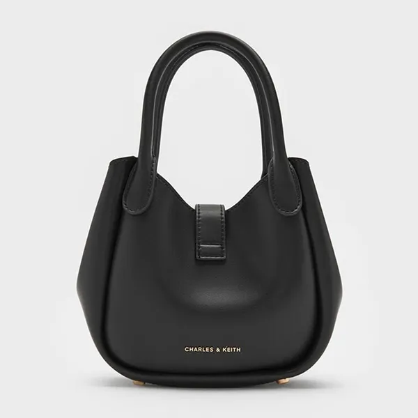 Túi Tote Nữ Charles & Keith CNK Agatha Chain Accent Bag Black CK2-30782818 Màu Đen