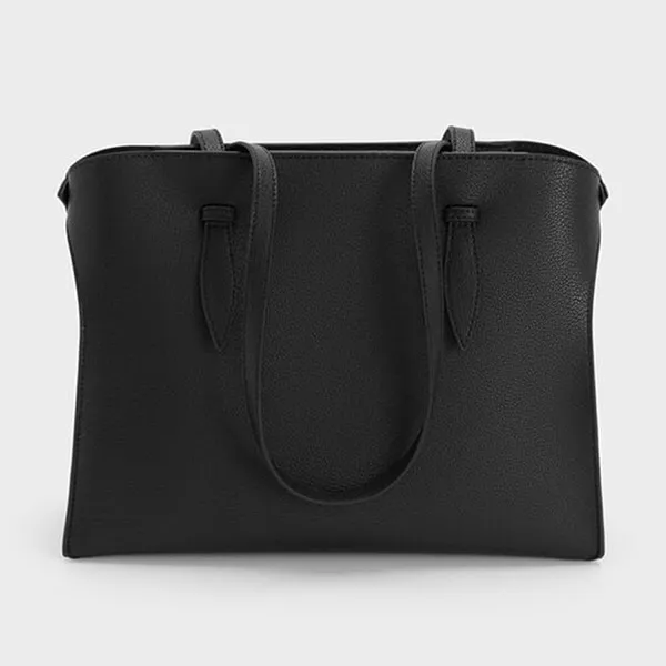 Túi Tote Nữ Charles & Keith CNK Allyn Trapezoid Bag Noir CK2-30782735 Màu Đen