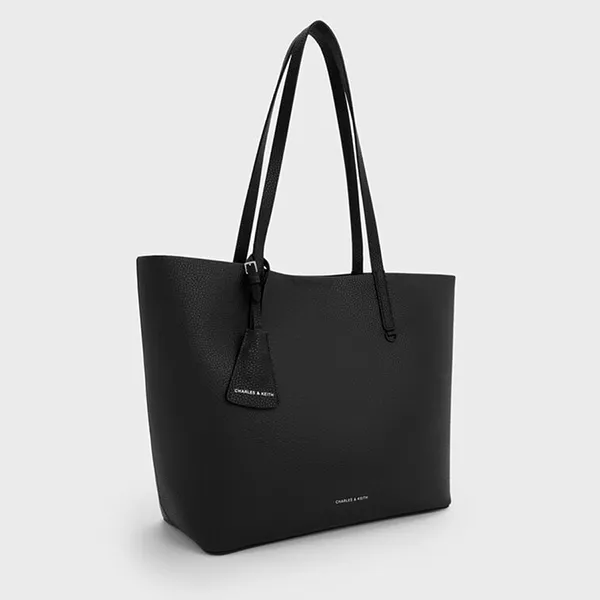 Túi Tote Nữ Charles & Keith CNK Beryl Trapezoid Bag Noir CK2-30151516 Màu Đen