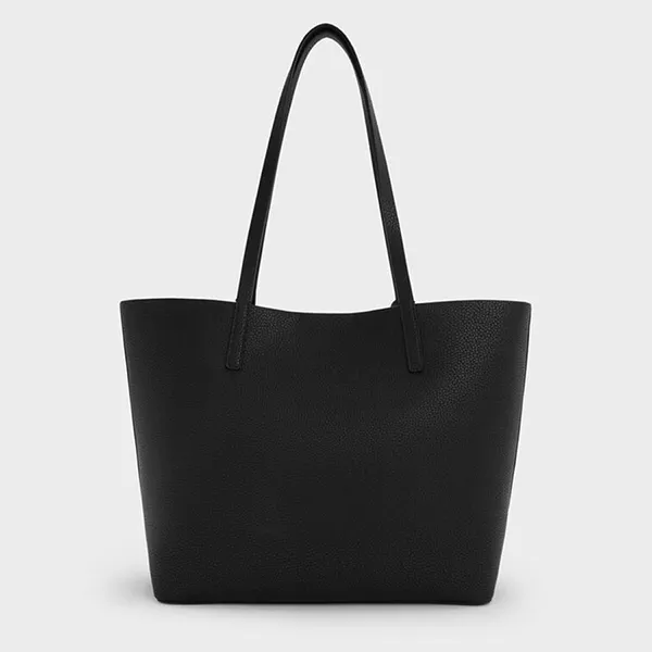 Túi Tote Nữ Charles & Keith CNK Beryl Trapezoid Bag Noir CK2-30151516 Màu Đen