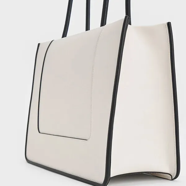 Túi Tote Nữ Charles & Keith CNK Daylla Bag Cream CK2-31200033 Màu Kem