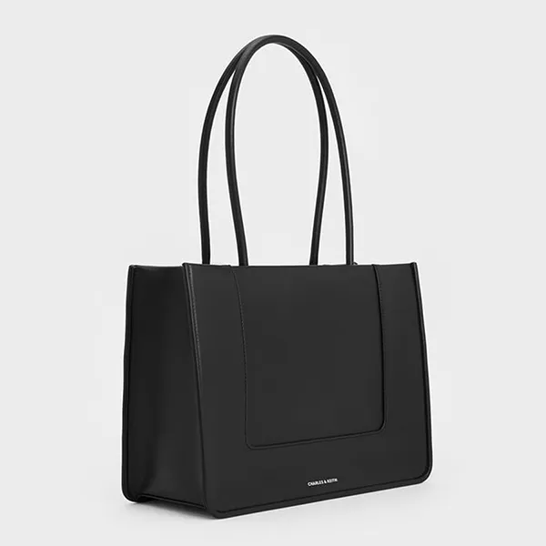 Túi Tote Nữ Charles & Keith CNK Daylla Bag Cream Noir CK2-31200033 Màu Đen
