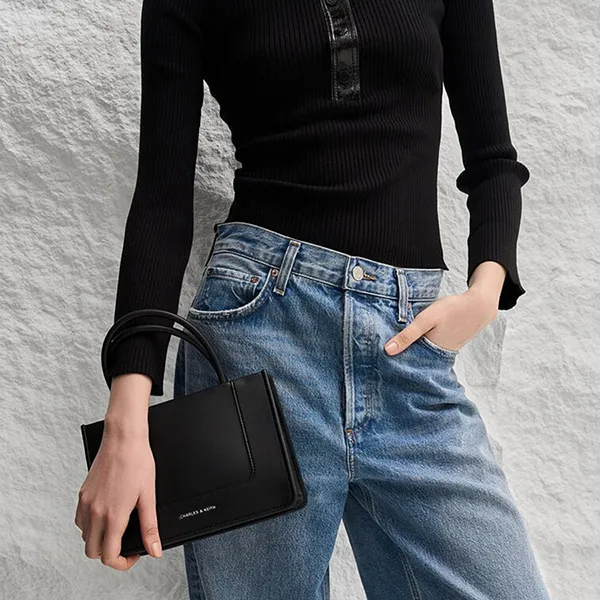 Túi Tote Nữ Charles & Keith CNK Daylla Mini Bag Black CK2-30701396 Màu Đen