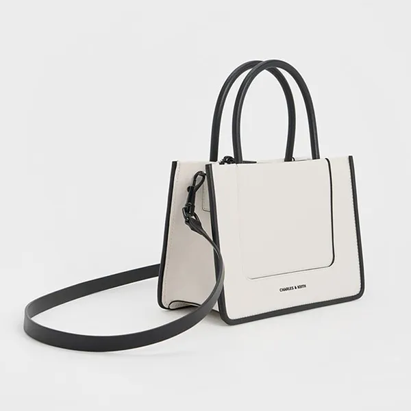 Túi Tote Nữ Charles & Keith CNK Daylla Mini Bag Cream CK2-30701396 Màu Kem