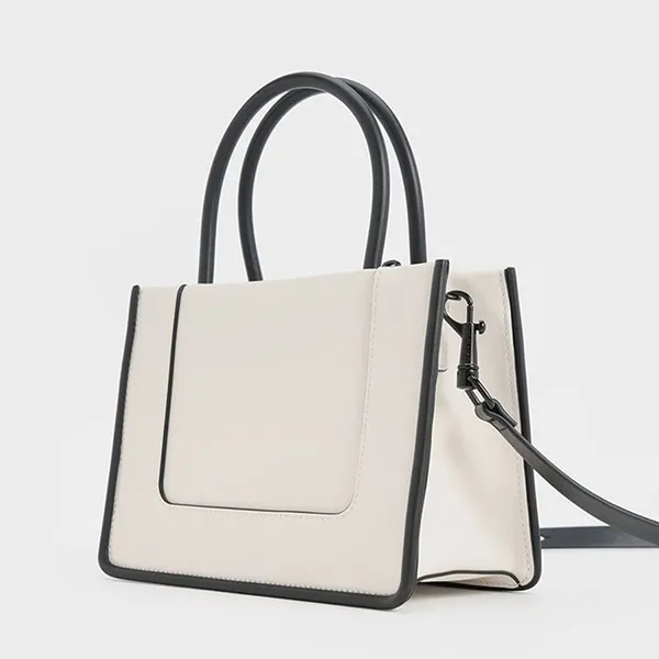 Túi Tote Nữ Charles & Keith CNK Daylla Mini Bag Cream CK2-30701396 Màu Kem