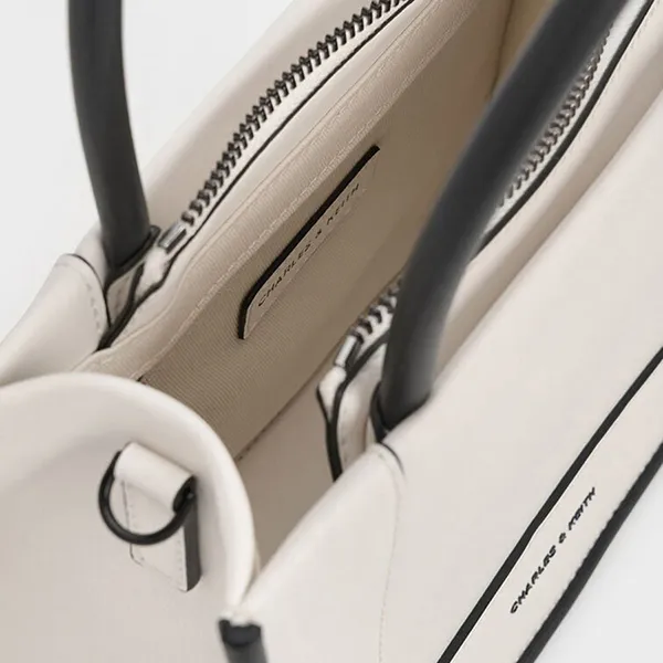 Túi Tote Nữ Charles & Keith CNK Daylla Mini Bag Cream CK2-30701396 Màu Kem