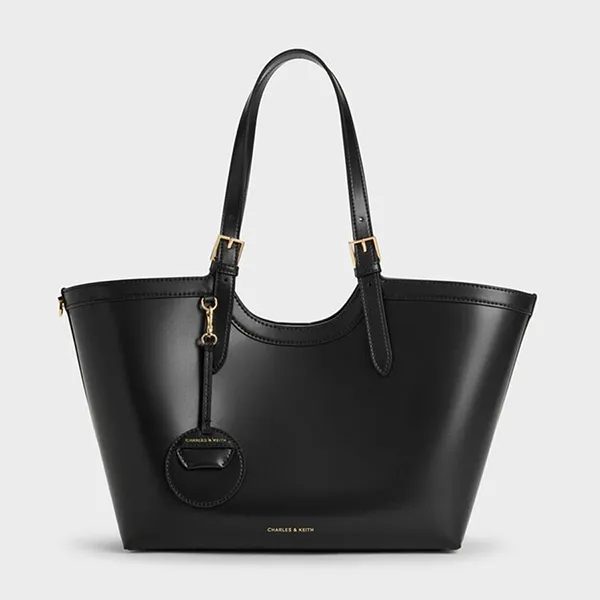 Túi Tote Nữ Charles & Keith CNK Enola XL Trapezoid Bag Black CK2-30671838 Màu Đen