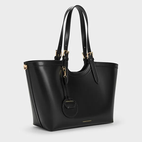 Túi Tote Nữ Charles & Keith CNK Enola XL Trapezoid Bag Black CK2-30671838 Màu Đen