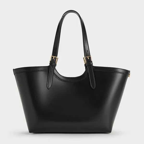 Túi Tote Nữ Charles & Keith CNK Enola XL Trapezoid Bag Black CK2-30671838 Màu Đen
