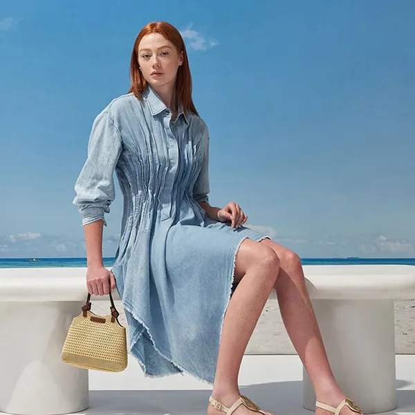 Túi Tote Nữ Charles & Keith CNK Ida Checkered Knotted Trapezoid Bag Beige CK2-30782111 Màu Be