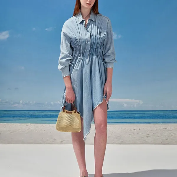 Túi Tote Nữ Charles & Keith CNK Ida Checkered Knotted Trapezoid Bag Beige CK2-30782111 Màu Be