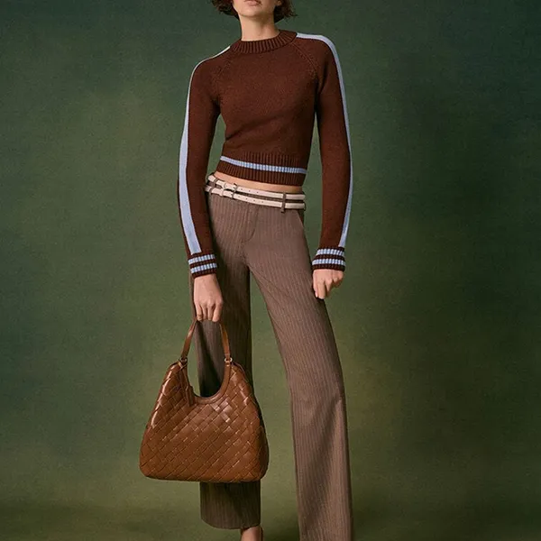 Túi Tote Nữ Charles & Keith CNK Ivette Woven Trapezoid Bag Chocolate CK2-30701583 Màu Nâu