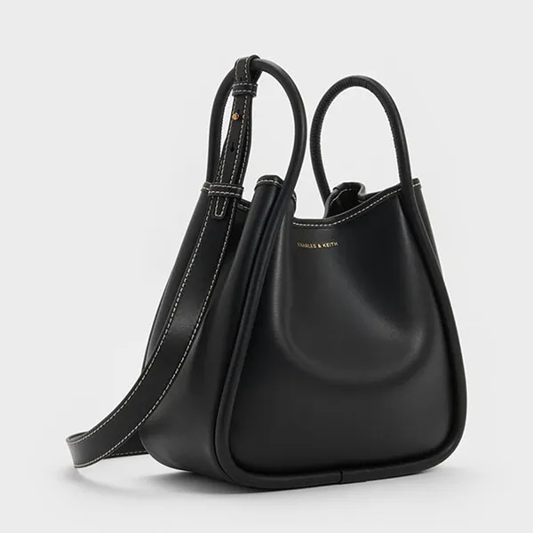 Túi Tote Nữ Charles & Keith CNK Lyla Tubular Mini Bag Black CK2-30782647 Màu Đen