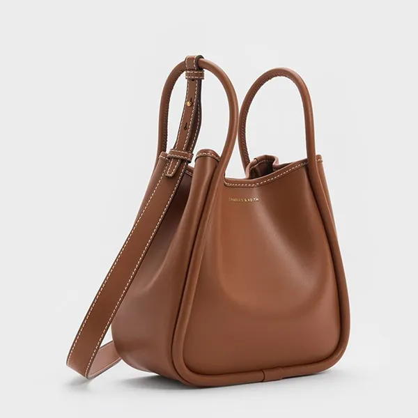 Túi Tote Nữ Charles & Keith CNK Lyla Tubular Mini Bag Chocolate CK2-30782647 Màu Nâu