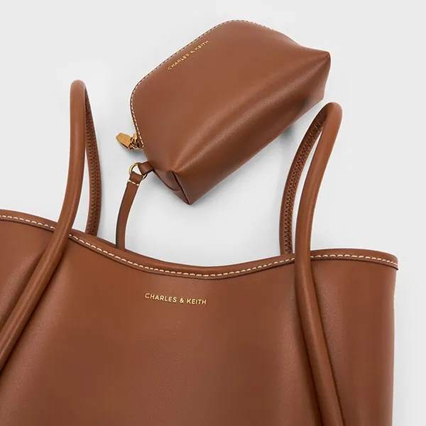 Túi Tote Nữ Charles & Keith CNK Lyla Tubular Mini Bag Chocolate CK2-30782647 Màu Nâu