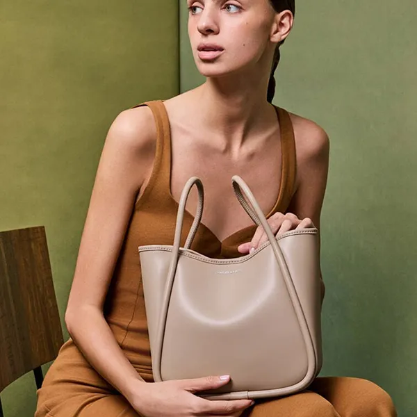 Túi Tote Nữ Charles & Keith CNK Lyla Tubular Mini Bag Grayish Brown CK2-30782647 Màu Nâu Xám