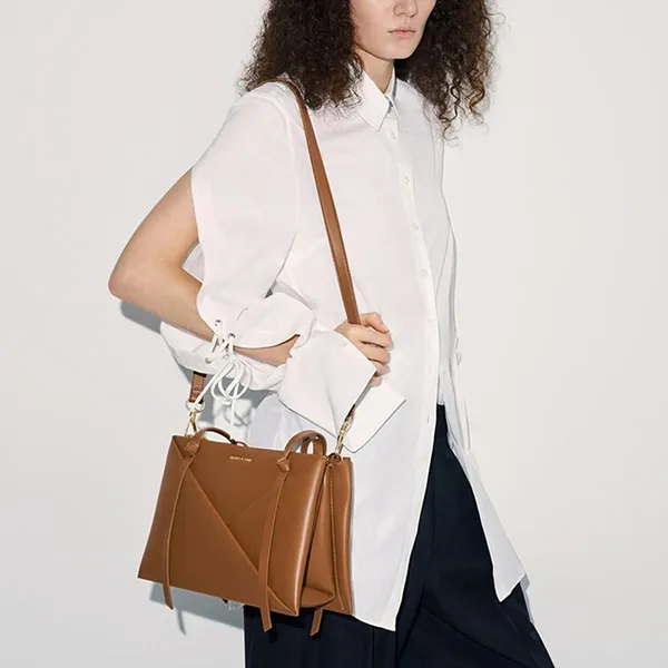 Túi Tote Nữ Charles & Keith CNK Midori Bag Auburn Brown CK2-30271268 Màu Nâu