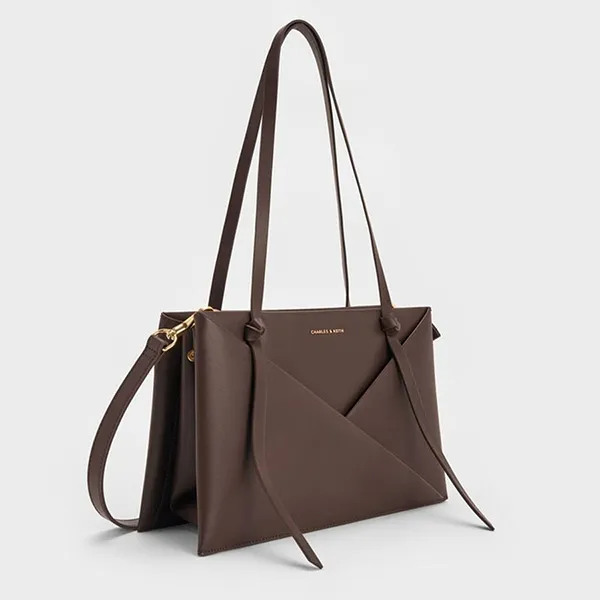 Túi Tote Nữ Charles & Keith CNK Midori Bag Midori Bag Dark Brown CK2-30271268 Màu Nâu Đen