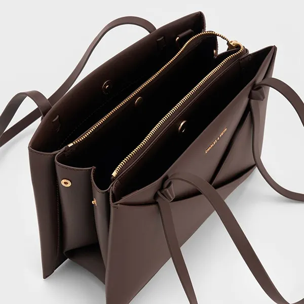 Túi Tote Nữ Charles & Keith CNK Midori Bag Midori Bag Dark Brown CK2-30271268 Màu Nâu Đen