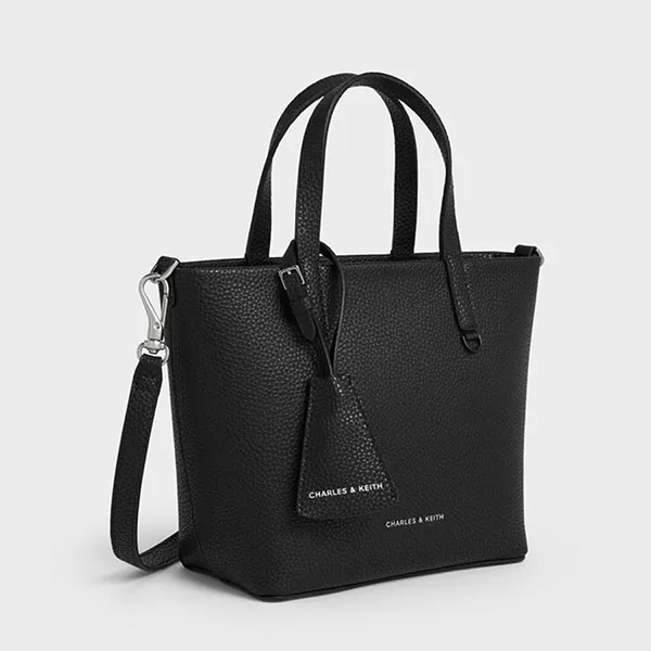 Túi Tote Nữ Charles & Keith CNK Mini Beryl Trapezoid Bag Noir CK2-30151511 Màu Đen