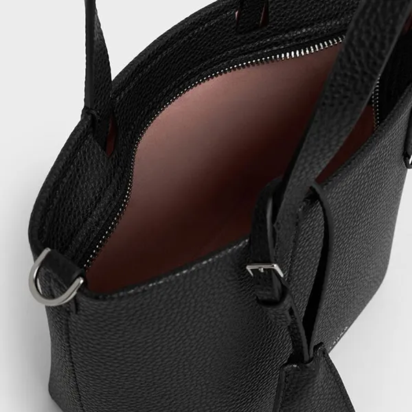 Túi Tote Nữ Charles & Keith CNK Mini Beryl Trapezoid Bag Noir CK2-30151511 Màu Đen