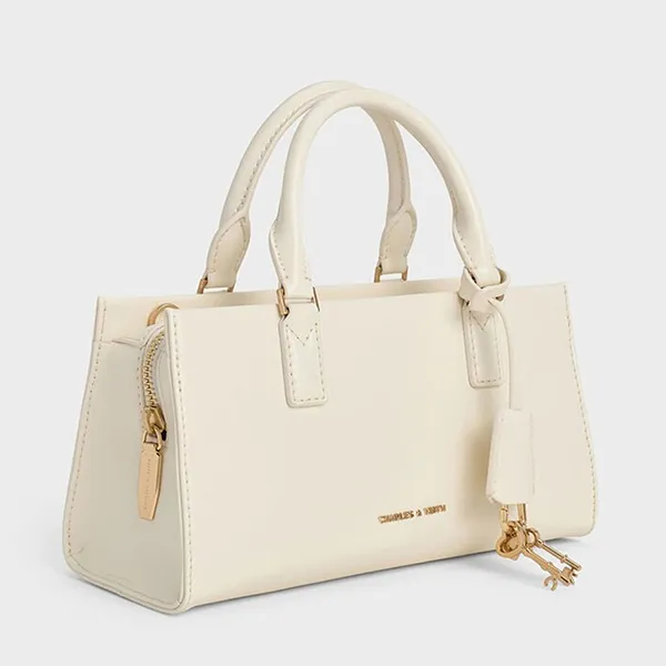Túi Tote Nữ Charles & Keith CNK Mini Kerry Rectangular Bag Cream CK2-30271481 Màu Kem
