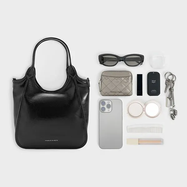 Túi Tote Nữ Charles & Keith CNK Mini Sianna Rectangular Noir Bag CK2-30782659 Màu Đen