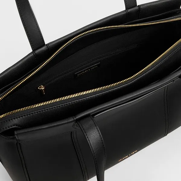 Túi Tote Nữ Charles & Keith CNK Enola XL Trapezoid Bag Black CK2-30671838 Màu Đen