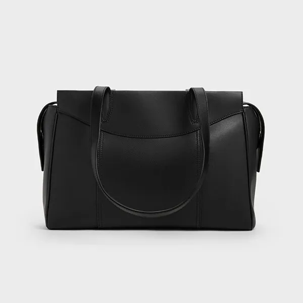 Túi Tote Nữ Charles & Keith CNK Enola XL Trapezoid Bag Black CK2-30671838 Màu Đen