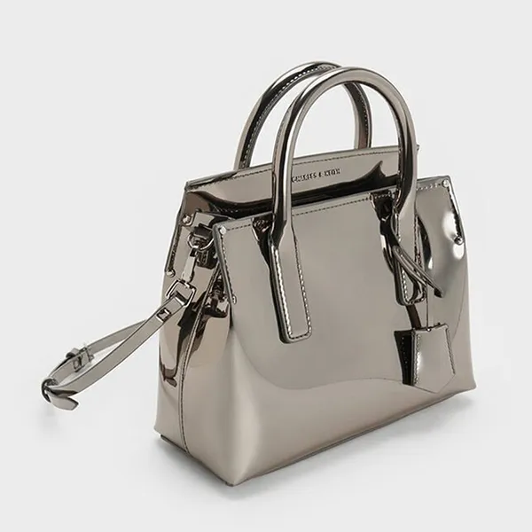 Túi Tote Nữ Charles & Keith CNK Rene Structured Rectangular Crossbody Bag Beige Grey CK2-30271421 Màu Xám Be