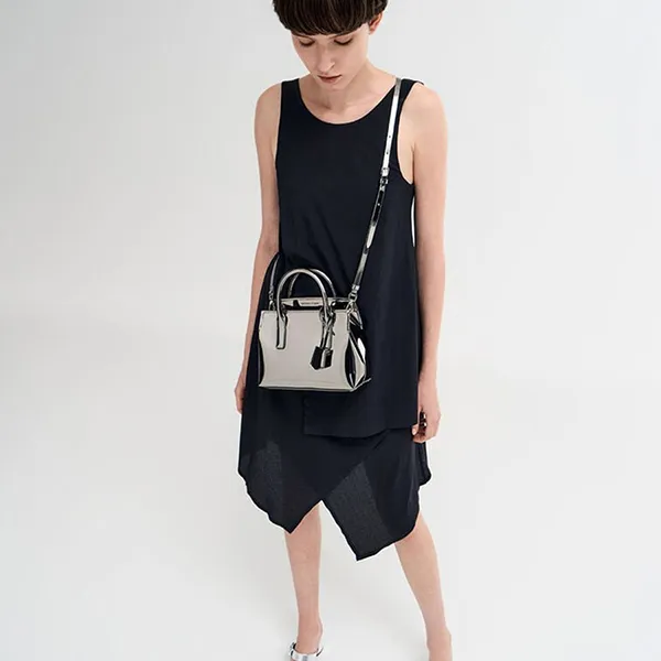 Túi Tote Nữ Charles & Keith CNK Rene Structured Rectangular Crossbody Bag Beige Grey CK2-30271421 Màu Xám Be