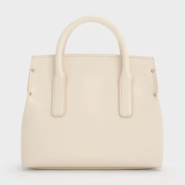 Túi Tote Nữ Charles & Keith CNK Rene Structured Rectangular Crossbody Bag Cream CK2-30271421 Màu Kem