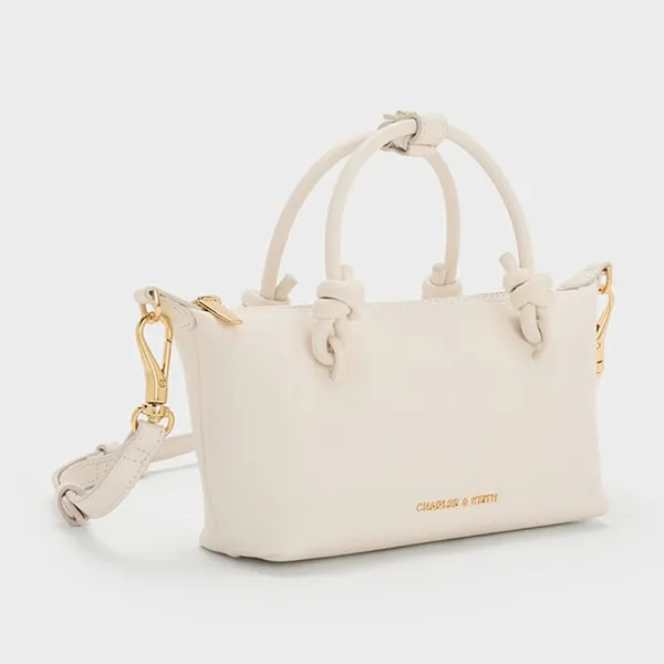 Túi Tote Nữ Charles & Keith CNK Sammie Rectangular Bag Cream CK2-30271635 Màu Kem