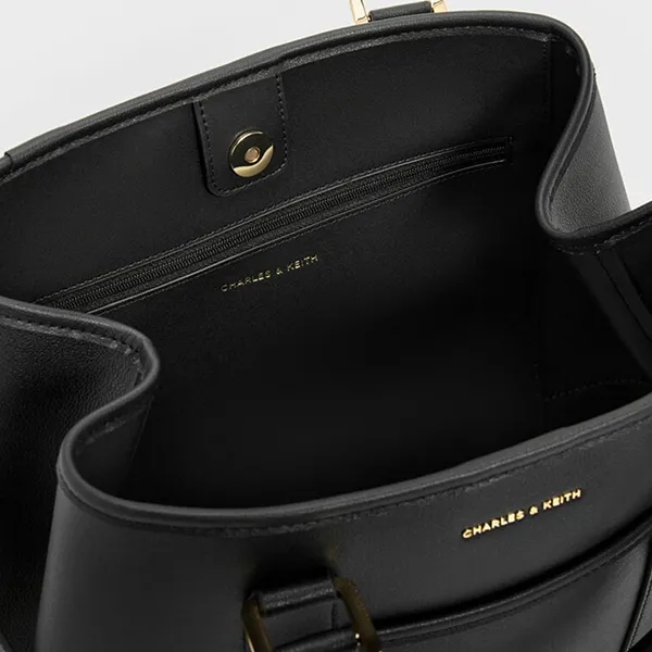 Túi Tote Nữ Charles & Keith CNK Scottie Bag Black CK2-30840655 Màu Đen