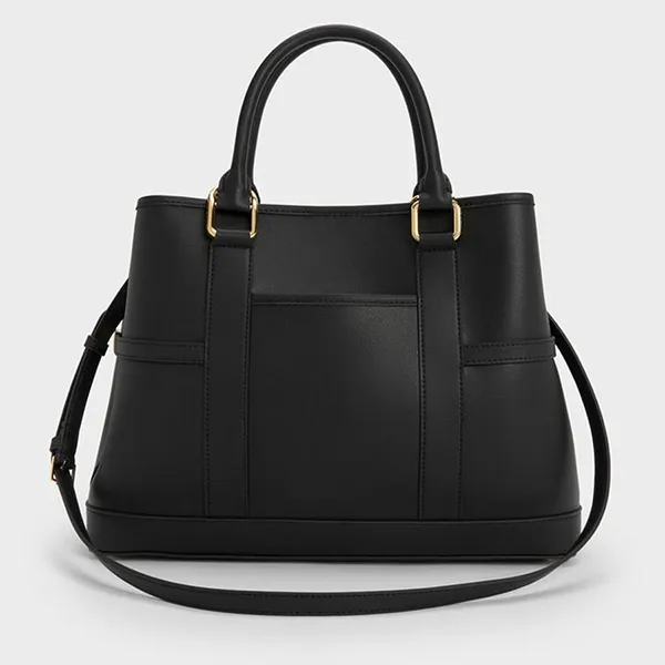 Túi Tote Nữ Charles & Keith CNK Scottie Tote Bag - Black CK2-30840655_BLACK_L Màu Đen