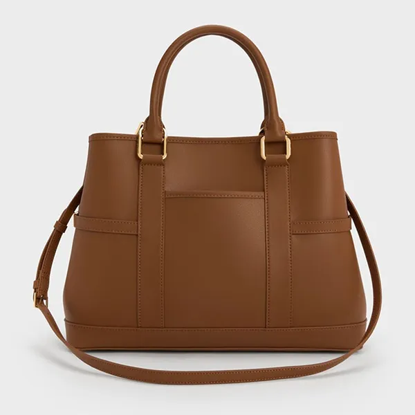 Túi Tote Nữ Charles & Keith CNK Scottie Tote Bag - Chocolate CK2-30840655_CHOCO_L Màu Nâu