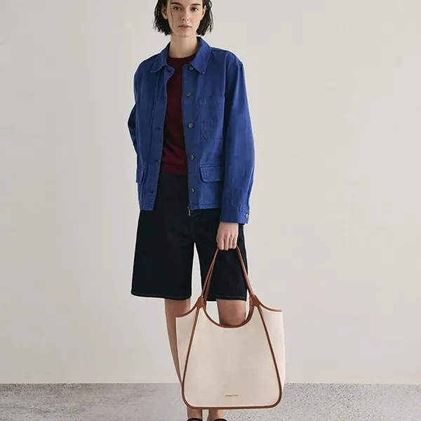 Túi Tote Nữ Charles & Keith CNK Sianna Canvas Contrast-Trim Taupe Canvas CK2-30782457-1 Màu Be Nâu